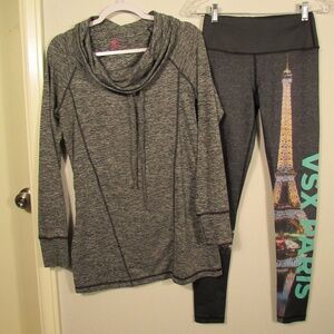 Pink Lotus Gray Hoodie & VSX Leggings